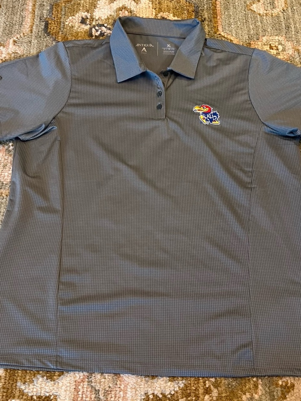 Kansas Jayhawks Antigua Womens Polo Size XL Color Grey